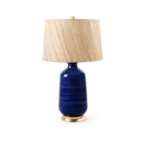 Carolyn Lamp with Shade 17-inch Papyrus, with Gold, Royal Blue