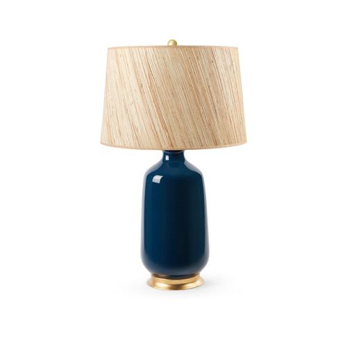 Carolyn Lamp with Shade 17-inch Papyrus, with Gold, Navy Blue