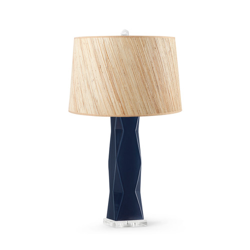 Molino Lamp with Shade 17-inch Papyrus, with Nickel, Polo Blue