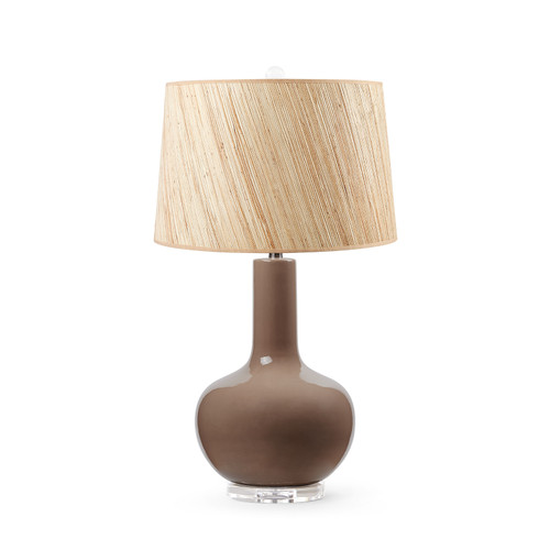 Pablo Lamp with Shade 17-inch Papyrus, with Nickel, Smoked Truffle