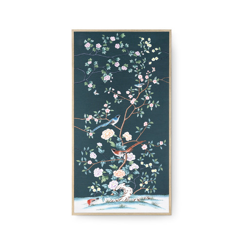 Verdant Canopy Framed Silk Panel, Verdant