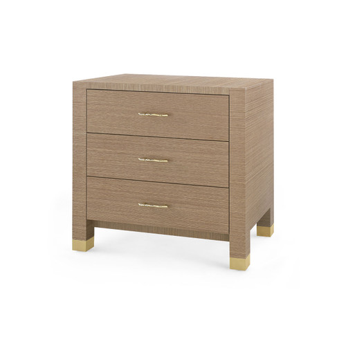 Camden 3-Drawer Side Table, Flax Brown