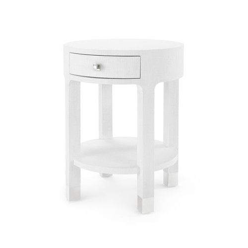 Dakota 1-Drawer Round Side Table, Cream