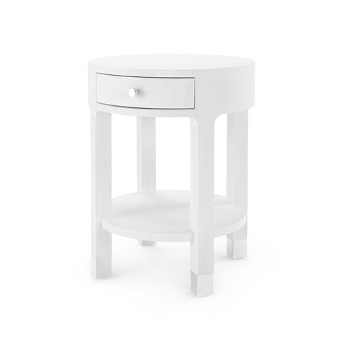 Dakota 1-Drawer Round Side Table, Cream