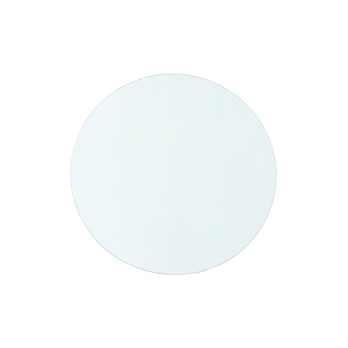 Dakota 1-Drawer Round Side Table Glass Top, Clear