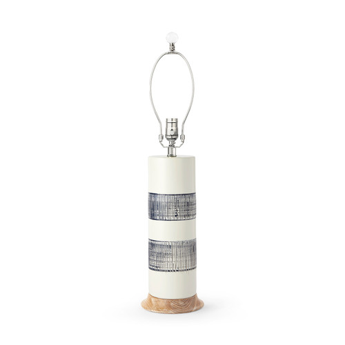 Elena Lamp Without Shade, Blue and White