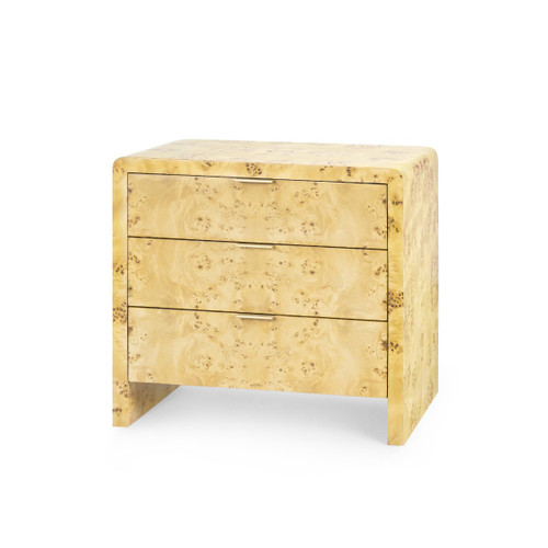 Emil 3-Drawer Side Table, Burl