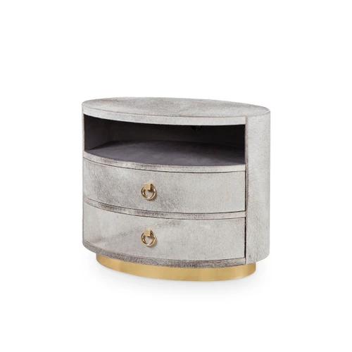 Julius 2-Drawer Side Table, Gray
