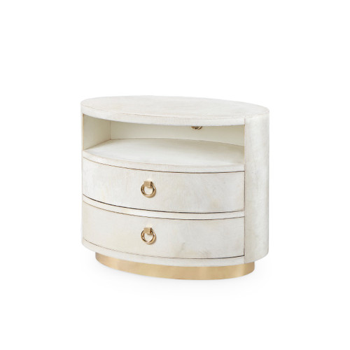 Julius 2-Drawer Side Table, Snow