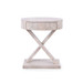 Modena 1-Drawer Side Table, Light Gray Burl