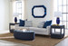Mila Oval Coffee Table, Blue Steel
