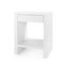 Morgan Grasscloth 1-Drawer Side Table, Chiffon White
