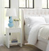Morgan Grasscloth 1-Drawer Side Table, Chiffon White