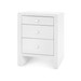 Morgan Grasscloth 3-Drawer Side Table, Chiffon White