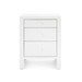 Morgan Grasscloth 3-Drawer Side Table, Chiffon White