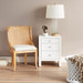Morgan Grasscloth 3-Drawer Side Table, Chiffon White