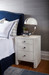 Morgan Grasscloth 3-Drawer Side Table, Chiffon White