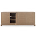 Meredith Extra Large 4-Door Cabinet, Flax Brown