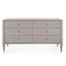 Morris Extra Large 6-Drawer, Taupe Gray and Satin Bronze