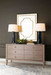 Morris Extra Large 6-Drawer, Taupe Gray and Satin Bronze