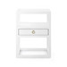 Newport 1-Drawer Side Table, White Pearl