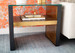 Odeon Bench/Side Table, Antique Brass and Dark Bronze