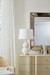 Shade 16-inch White Linen, with Gold, White