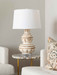 Shino Lamp Without Shade, Ivory and Brown