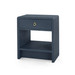 Benjamin Linen 1-Drawer Side Table, Blue Steel