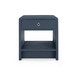Benjamin Linen 1-Drawer Side Table, Blue Steel
