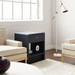 Benjamin Linen 1-Drawer Side Table, Blue Steel