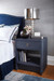 Benjamin Linen 1-Drawer Side Table, Blue Steel