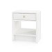 Benjamin Linen 1-Drawer Side Table, Chiffon White