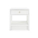 Benjamin Linen 1-Drawer Side Table, Chiffon White
