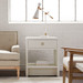 Benjamin Linen 1-Drawer Side Table, Chiffon White