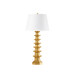 Brighton Lamp with Shade 16-inch White Linen, with Gold, Gold Leaf