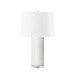 Cleo Lamp with Shade 17-inch White Linen, with Nickel, Off White Linen