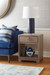 Cleo Lamp with Shade 17-inch White Linen, with Nickel, Evening Blue