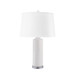 Conniston Lamp with Shade 17-inch White Linen, with Nickel, White Cloud