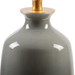 Carolyn Lamp with Shade 17-inch White Linen, with Gold, Stormy Gray