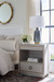 Carolyn Lamp with Shade 17-inch White Linen, with Gold, Stormy Gray