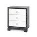 Berkeley 3-Drawer Side Table w/ Chrome Pulls, Charcoal Cerused Oak