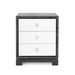 Berkeley 3-Drawer Side Table w/ Chrome Pulls, Charcoal Cerused Oak
