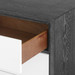 Berkeley 3-Drawer Side Table w/ Chrome Pulls, Charcoal Cerused Oak