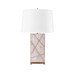 Elgin Lamp with Shade 17-inch White Linen, with Gold, Alabaster
