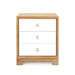 Berkeley 3-Drawer Side Table w/ Antique Brass Pull, Blond