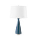 Evo Lamp with Shade 17-inch White Linen, with Nickel, Bluestone