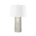 Formosa Lamp with Shade 17-inch White Linen, with Nickel, Dove Gray