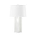 Formosa Lamp with Shade 17-inch White Linen, with Nickel, White Cloud