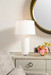 Formosa Lamp with Shade 17-inch White Linen, with Nickel, White Cloud